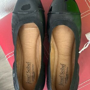 Josef Seibel Black Patent Leather Loafers